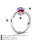 6 - Jianna 6.00 mm Cushion Lab Created Ruby and Round Tanzanite 2 Stone Promise Ring 