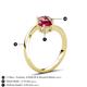 6 - Jianna 6.00 mm Cushion Lab Created Ruby and Round Pink Tourmaline 2 Stone Promise Ring 