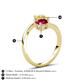 6 - Jianna 6.00 mm Cushion Lab Created Ruby and Round Natural Created Yellow Sapphire 2 Stone Promise Ring 