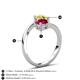 6 - Jianna 6.00 mm Cushion Lab Created Ruby and Round Yellow Diamond 2 Stone Promise Ring 
