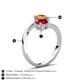 6 - Jianna 6.00 mm Cushion Lab Created Ruby and Round Citrine 2 Stone Promise Ring 