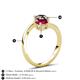 6 - Jianna 6.00 mm Cushion Lab Created Ruby and Round Black Diamond 2 Stone Promise Ring 