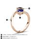 6 - Jianna 6.00 mm Cushion Lab Created Blue Sapphire and Round Smoky Quartz 2 Stone Promise Ring 