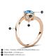 6 - Jianna 6.00 mm Cushion Smoky Quartz and Round Blue Topaz 2 Stone Promise Ring 