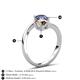 6 - Jianna 6.00 mm Cushion Smoky Quartz and Round Iolite 2 Stone Promise Ring 
