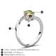 6 - Jianna 6.00 mm Cushion Smoky Quartz and Round Peridot 2 Stone Promise Ring 