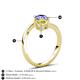 6 - Jianna 6.00 mm Cushion Lab Created Yellow Sapphire and Round Tanzanite 2 Stone Promise Ring 