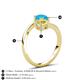 6 - Jianna 6.00 mm Cushion Lab Created Yellow Sapphire and Round Turquoise 2 Stone Promise Ring 