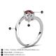 6 - Jianna IGI Certified 6.00 mm Cushion Lab Grown Diamond and Round Red Garnet 2 Stone Promise Ring 