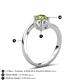 6 - Jianna GIA Certified 6.00 mm Cushion Natural Diamond and Round Peridot 2 Stone Promise Ring 