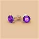 2 - Pema 6.5mm (1.74 ctw) Amethyst Martini Solitaire Stud Earrings 