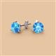 2 - Pema 6.5mm (1.90 ctw) Blue Topaz Martini Solitaire Stud Earrings 