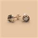 2 - Pema 6.5mm (2.00 ctw) Smoky Quartz Martini Solitaire Stud Earrings 