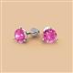 2 - Pema 6mm (2.40 ctw) Lab Created Pink Sapphire Martini Solitaire Stud Earrings 