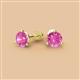 2 - Pema 6mm (2.40 ctw) Lab Created Pink Sapphire Martini Solitaire Stud Earrings 