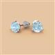 2 - Pema 6.5mm (1.74 ctw) Aquamarine Martini Solitaire Stud Earrings 