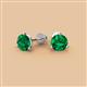 2 - Pema 6mm (1.44 ctw) Emerald Martini Solitaire Stud Earrings 