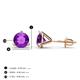 4 - Pema 6.5mm (1.74 ctw) Amethyst Martini Solitaire Stud Earrings 