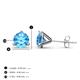 4 - Pema 6.5mm (1.90 ctw) Blue Topaz Martini Solitaire Stud Earrings 