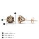 4 - Pema 6.5mm (2.00 ctw) Smoky Quartz Martini Solitaire Stud Earrings 