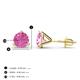 4 - Pema 6mm (2.40 ctw) Lab Created Pink Sapphire Martini Solitaire Stud Earrings 