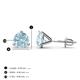 4 - Pema 6.5mm (1.74 ctw) Aquamarine Martini Solitaire Stud Earrings 