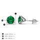 4 - Pema 6mm (1.44 ctw) Emerald Martini Solitaire Stud Earrings 