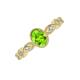 4 - Jiena Desire Oval Cut Peridot and Round Diamond Engagement Ring 