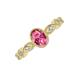 4 - Jiena Desire Oval Cut Pink Tourmaline and Round Lab Grown Diamond Engagement Ring 