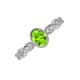 4 - Jiena Desire Oval Cut Peridot and Round Lab Grown Diamond Engagement Ring 
