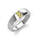 4 - Ethan 3.00 mm Round Yellow Diamond and Yellow Sapphire 2 Stone Men Wedding Ring 