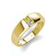 4 - Ethan 3.00 mm Round Yellow Diamond and Diamond 2 Stone Men Wedding Ring 
