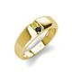 4 - Ethan 3.00 mm Round Yellow Diamond and Black Diamond 2 Stone Men Wedding Ring 