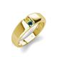 4 - Ethan 3.00 mm Round Yellow Diamond and Blue Diamond 2 Stone Men Wedding Ring 