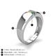 5 - Ethan 3.00 mm Round Yellow Diamond and Emerald 2 Stone Men Wedding Ring 