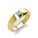 4 - Ethan 3.00 mm Round Aquamarine and London Blue Topaz 2 Stone Men Wedding Ring 