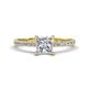 1 - Aurin IGI Certified 6.00 mm Princess Lab Grown Diamond and Diamond Engagement Ring 