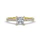 1 - Aurin 6.00 mm Round Forever One Moissanite and Diamond Engagement Ring 