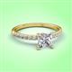 3 - Aurin 6.00 mm Round Forever Brilliant Moissanite and Diamond Engagement Ring 