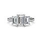1 - Aletta IGI Certified 9x6 mm Emerald Cut Lab Grown Diamond Three Stone Engagement Ring 