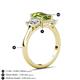 6 - Aletta 9x7 mm Emerald Cut Peridot and Lab Grown Diamond Three Stone Engagement Ring 