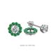 1 - Serena 0.45 ctw (2.00 mm) Round Emerald Jackets Earrings 