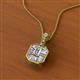 2 - Pamela Iris 0.78 ctw Emerald Cut and Baguette Diamond Milgrain Halo Pendant Necklace 