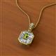 2 - Pamela Iris 0.78 ctw Emerald Cut Peridot and Baguette Diamond Milgrain Halo Pendant Necklace 