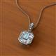 2 - Pamela Iris 0.68 ctw Emerald Cut Aquamarine and Baguette Diamond Milgrain Halo Pendant Necklace 