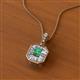 2 - Pamela Iris 0.68 ctw Emerald Cut Emerald and Baguette Diamond Milgrain Halo Pendant Necklace 