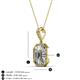 3 - Pamela Iris 0.78 ctw Emerald Cut and Baguette Diamond Milgrain Halo Pendant Necklace 