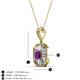 3 - Pamela Iris 0.71 ctw Emerald Cut Amethyst and Baguette Diamond Milgrain Halo Pendant Necklace 