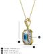 3 - Pamela Iris 0.80 ctw Emerald Cut Blue Topaz and Baguette Diamond Milgrain Halo Pendant Necklace 