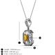 3 - Pamela Iris 0.71 ctw Emerald Cut Citrine and Baguette Diamond Milgrain Halo Pendant Necklace 